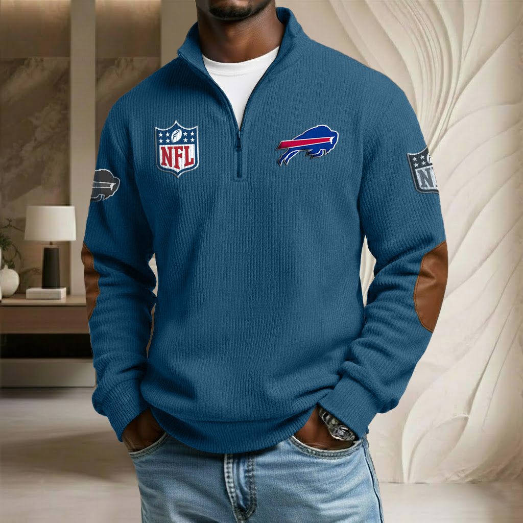 NFL x BUF Stand Collar Half-zip Sweatshirt HLP HLPHUONG