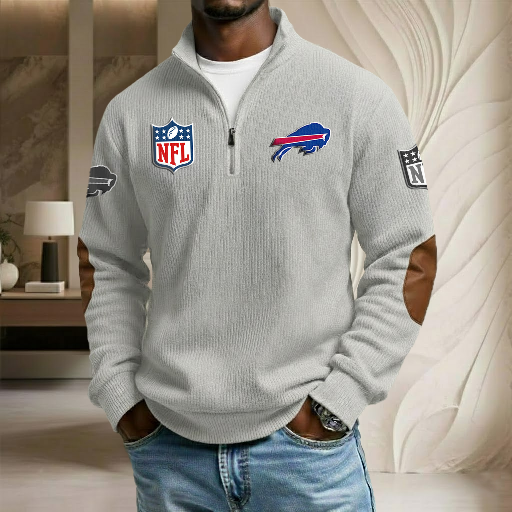 NFL x BUF Stand Collar Half-zip Sweatshirt HLP HLPHUONG