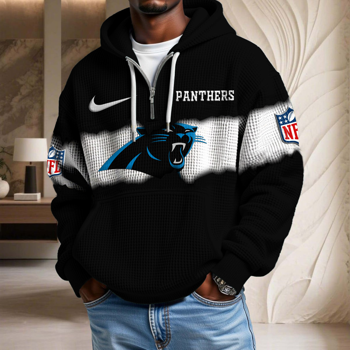NFL x CAR Crack Waffle Half Zip Hoodie HLP HLPHUONG