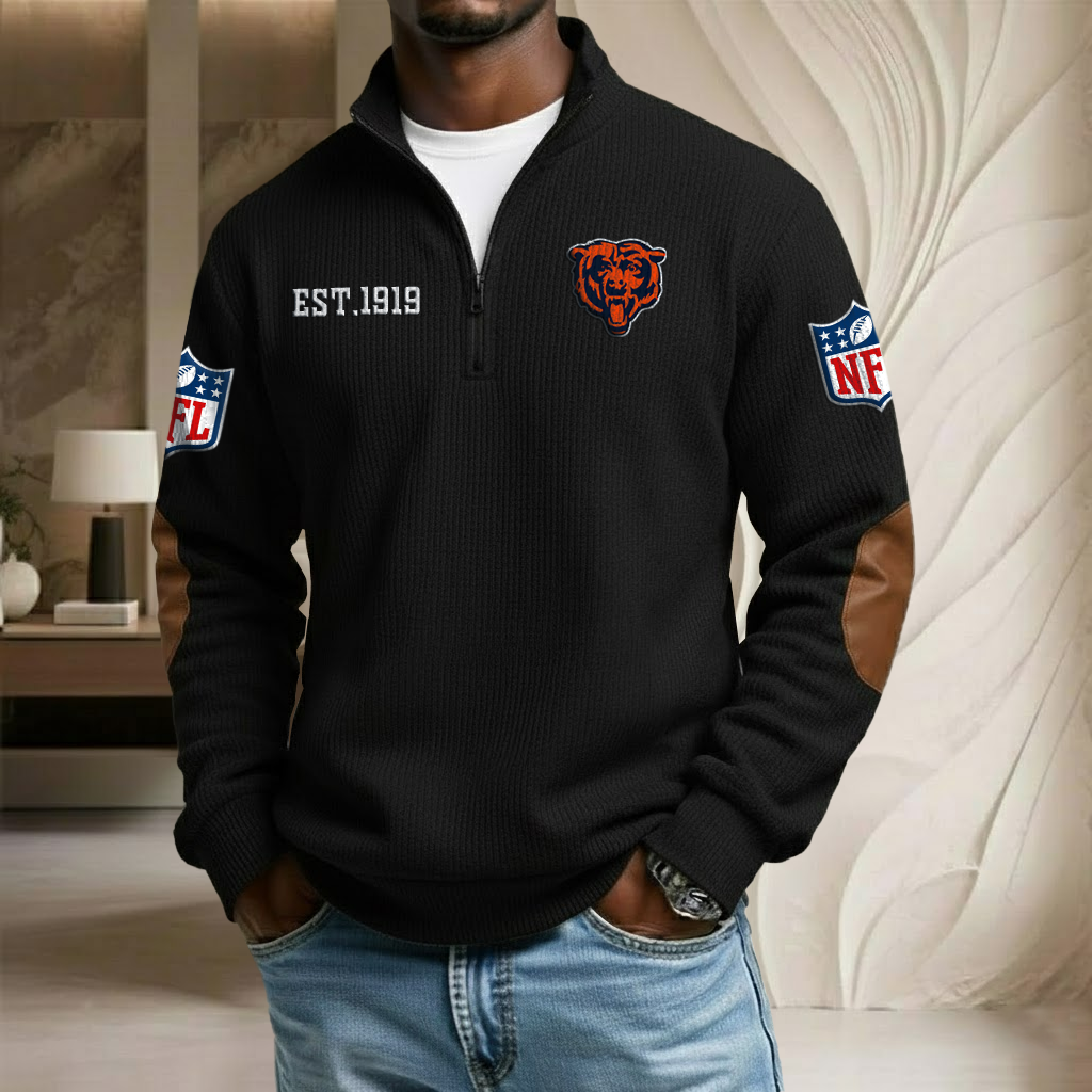 NFL x CHI EST Stand Collar Half-zip Sweatshirt HLP HLPHUONG