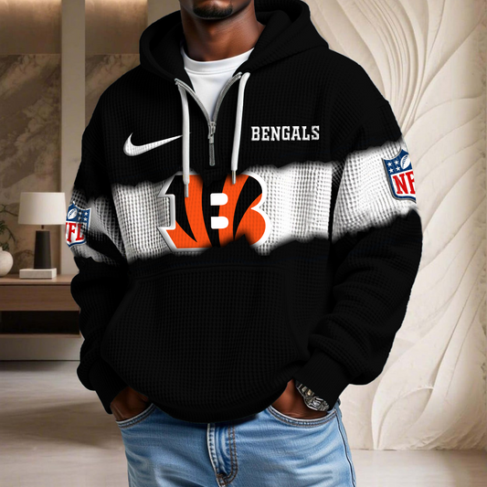 NFL x CIN Crack Waffle Half Zip Hoodie HLP HLPHUONG