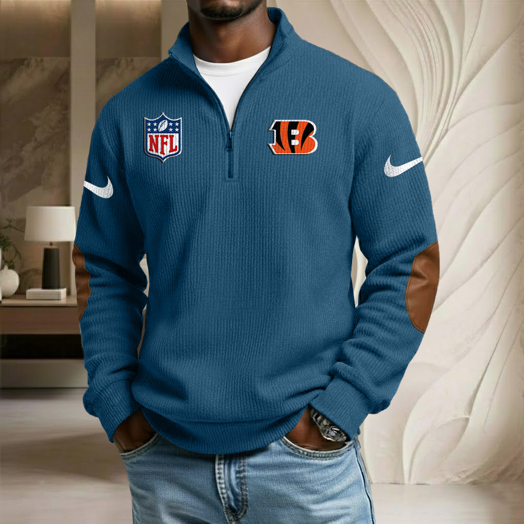NFL x CIN Sport Team Stand Collar Half-zip Sweatshirt HLP HLPHUONG