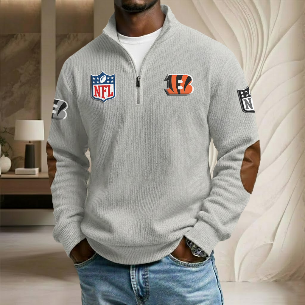 NFL x CIN Stand Collar Half-zip Sweatshirt HLP HLPHUONG