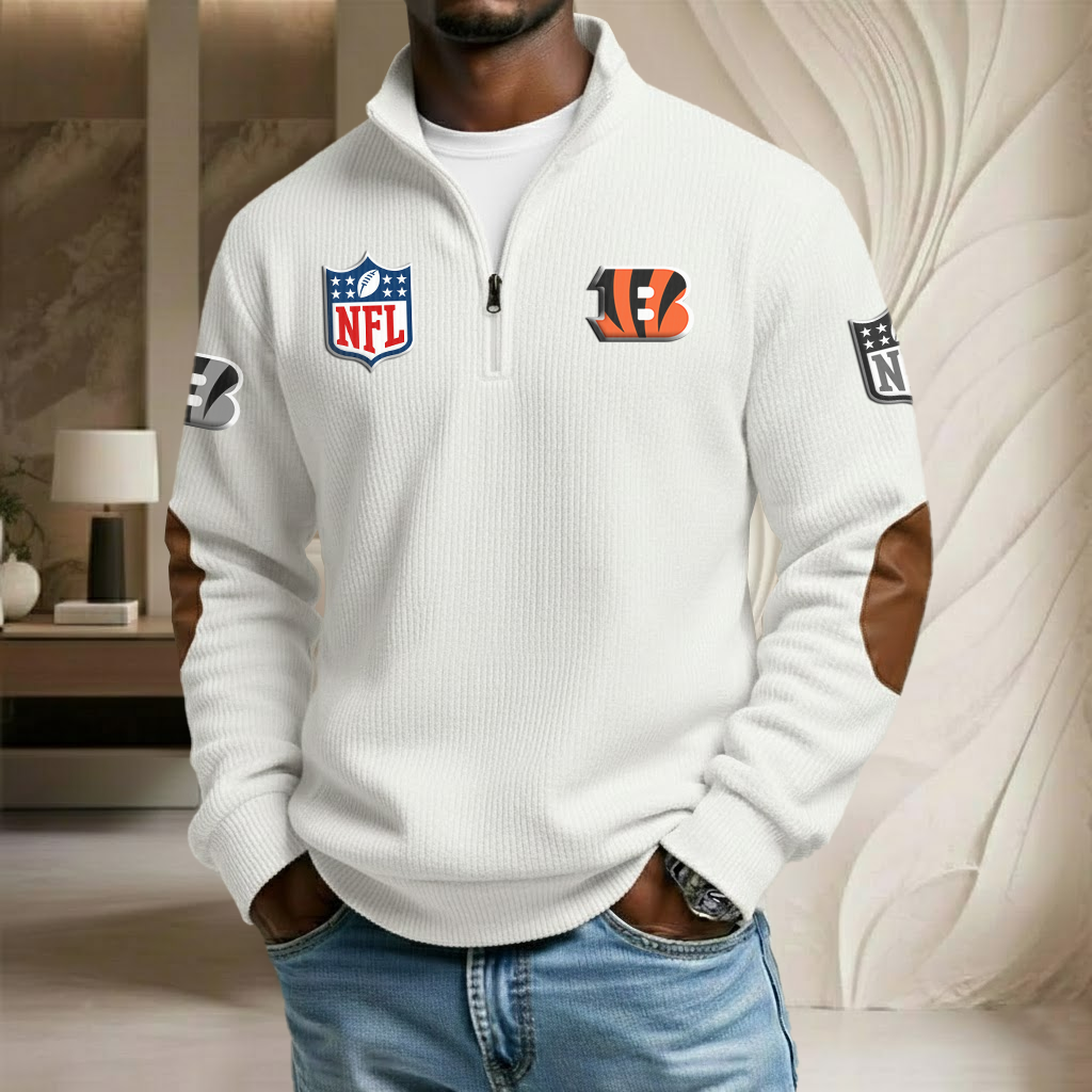 NFL x CIN Stand Collar Half-zip Sweatshirt HLP HLPHUONG