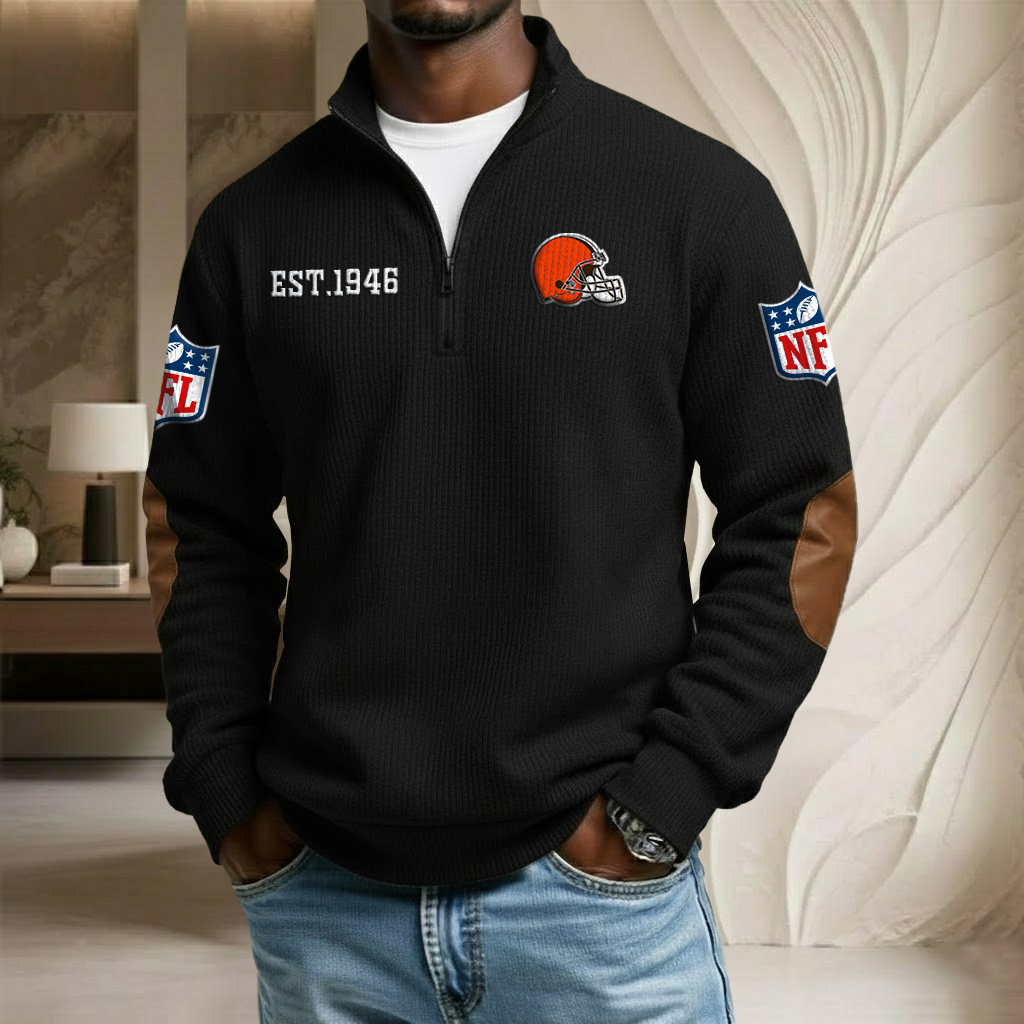 NFL x CLE EST Stand Collar Half-zip Sweatshirt HLP HLPHUONG