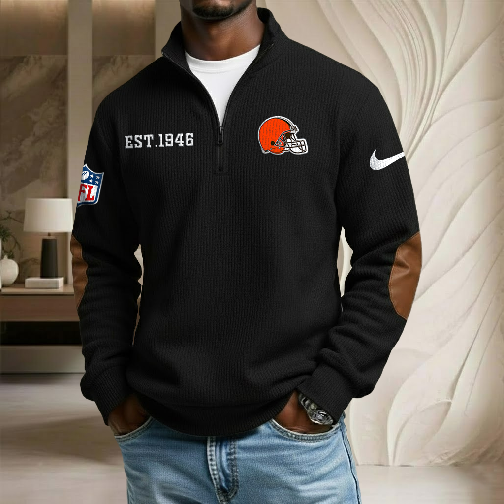 NFL x CLE EST Year Stand Collar Half-zip Sweatshirt HLP HLPHUONG