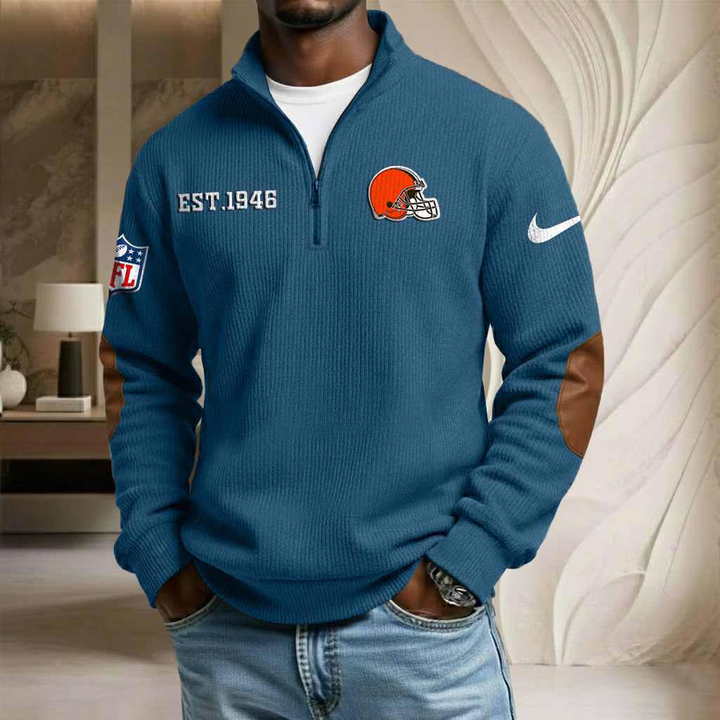NFL x CLE EST Year Stand Collar Half-zip Sweatshirt HLP HLPHUONG