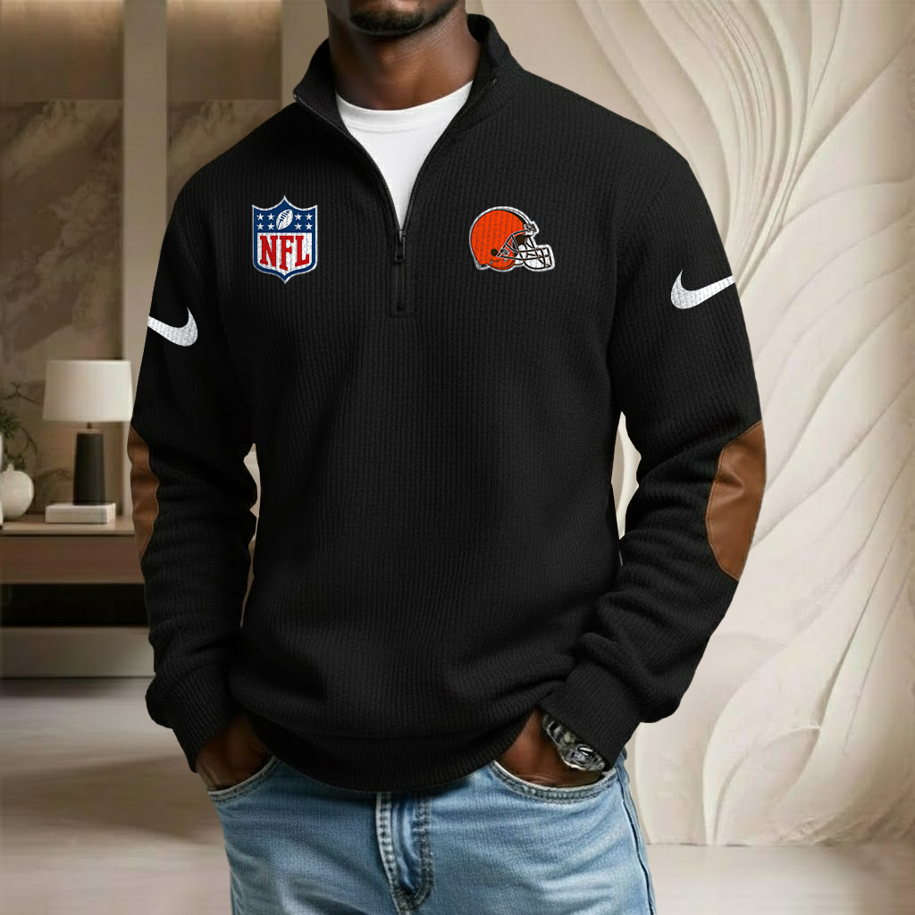 NFL x CLE Sport Team Stand Collar Half-zip Sweatshirt HLP HLPHUONG