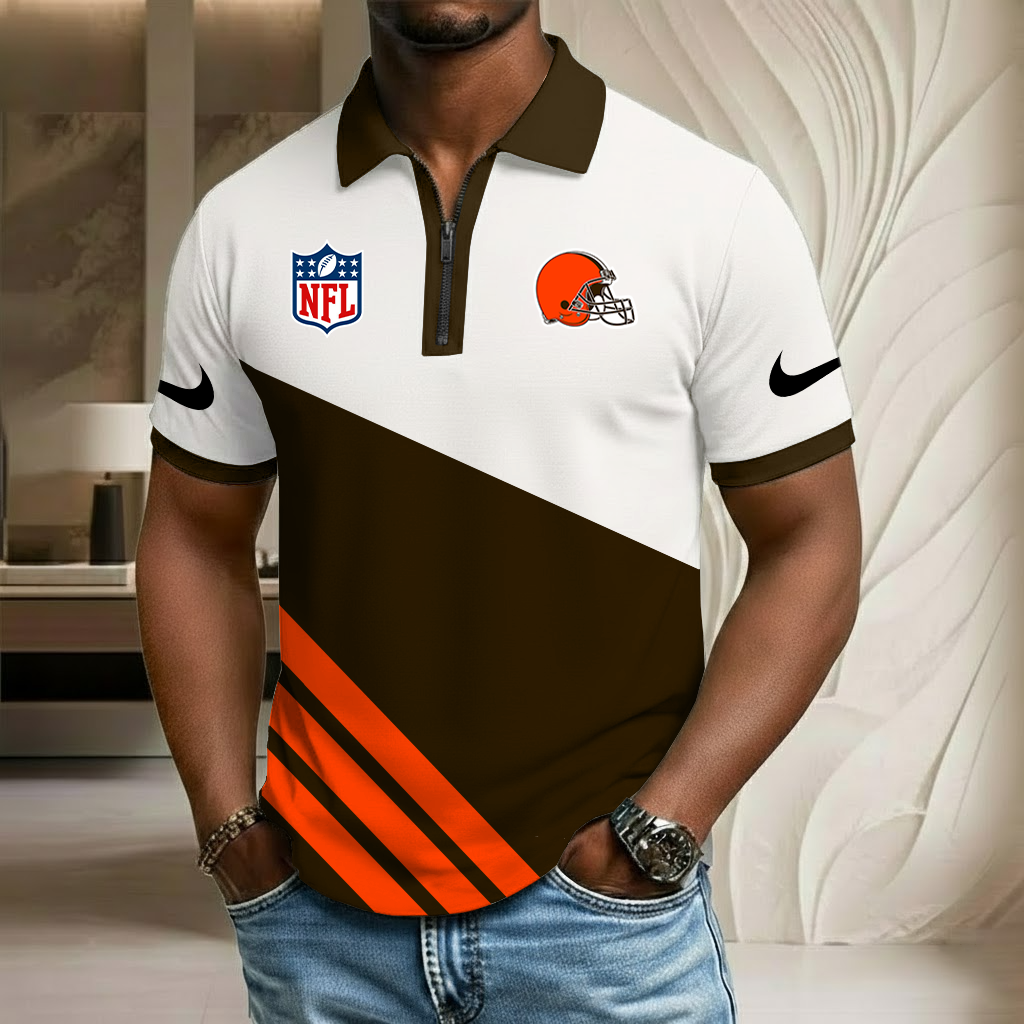 NFL x CLE Sport Zip Polo Golf Shirt HLP HLPHUONG