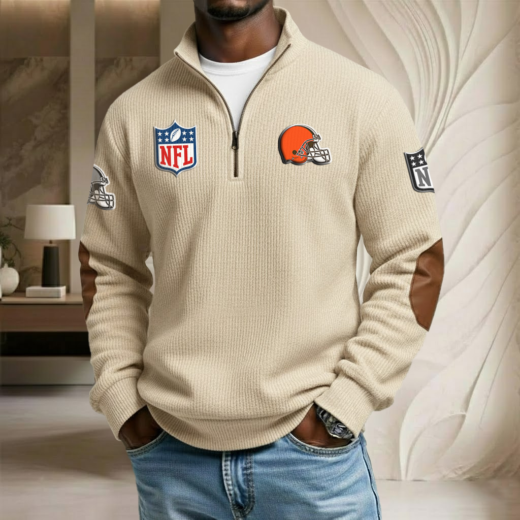 NFL x CLE Stand Collar Half-zip Sweatshirt HLP HLPHUONG