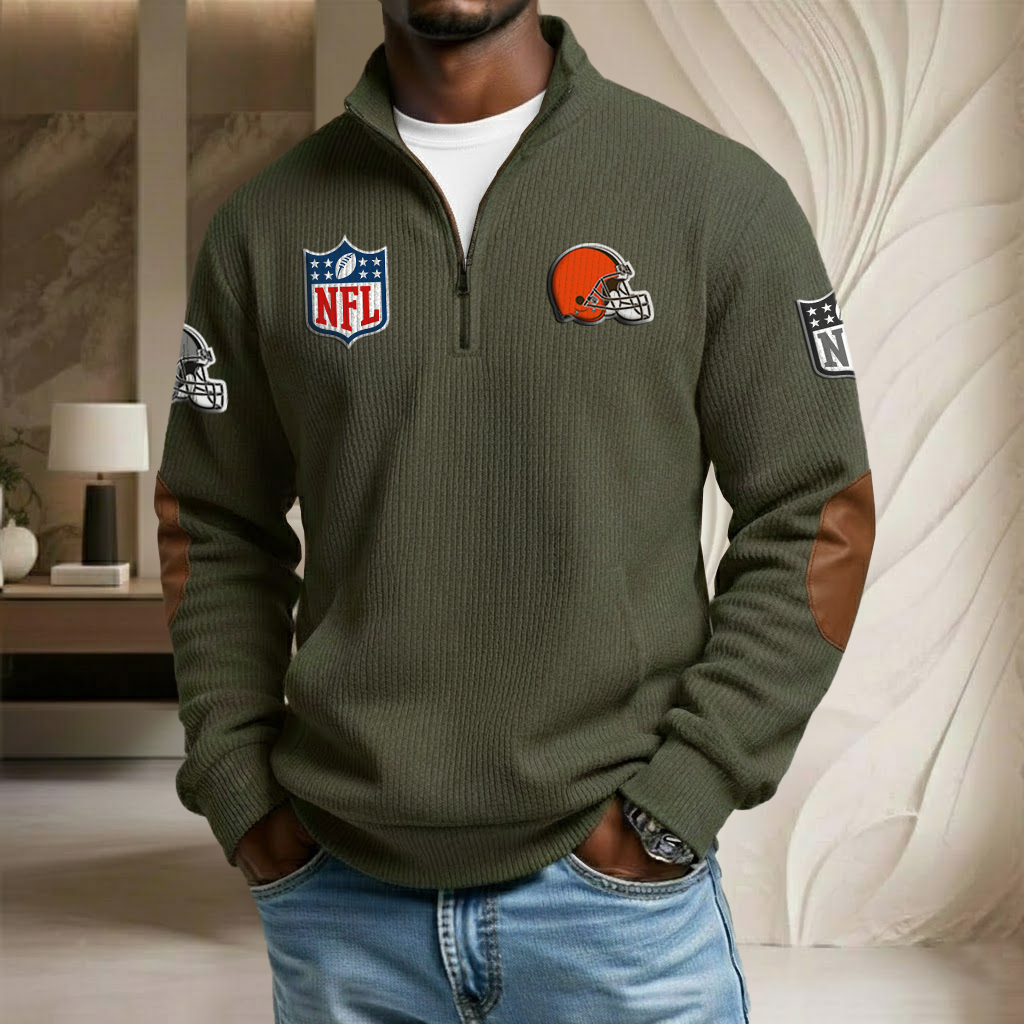 NFL x CLE Stand Collar Half-zip Sweatshirt HLP HLPHUONG