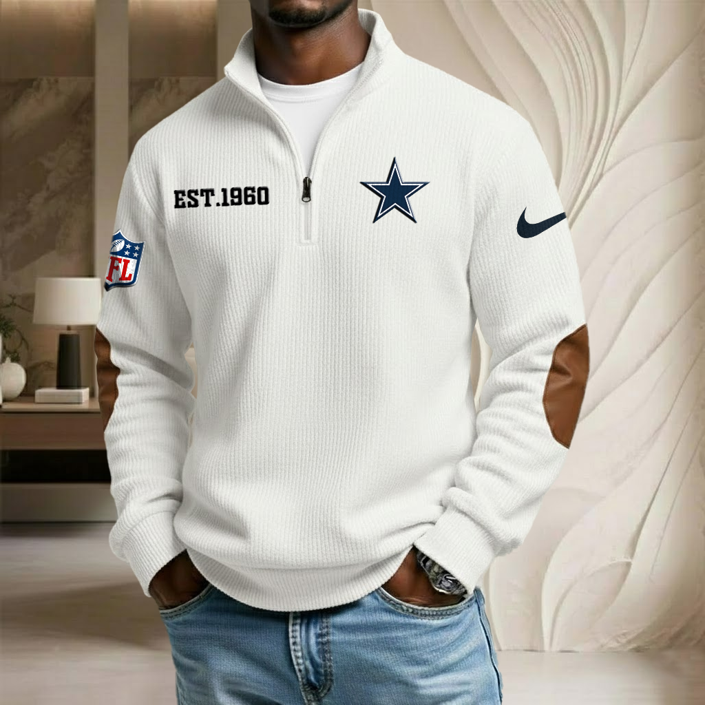 NFL x DAL EST Year Stand Collar Half-zip Sweatshirt HLP HLPHUONG