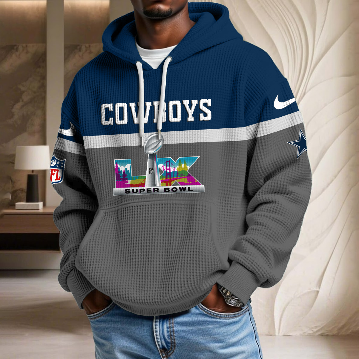 NFL x DAL SB LX Waffle Hoodie HLP HLPHUONG