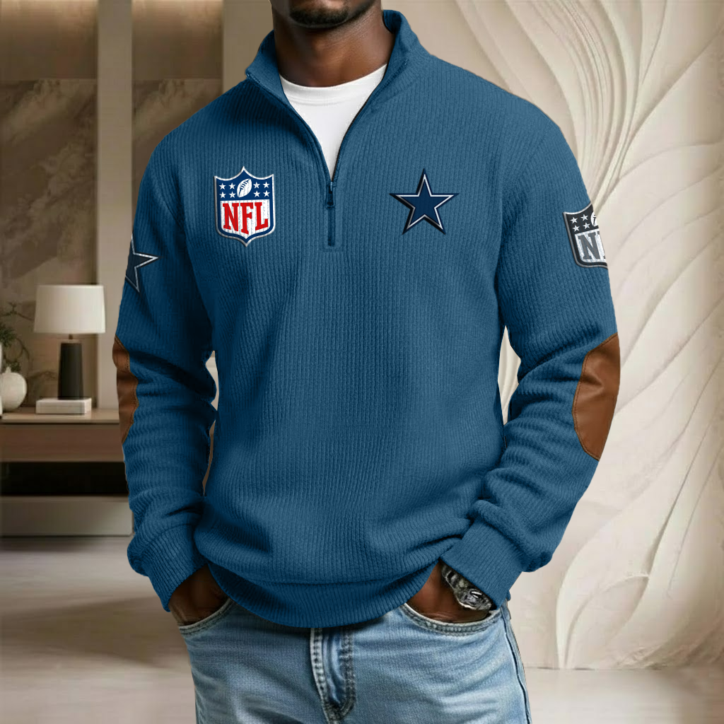 NFL x DAL Stand Collar Half-zip Sweatshirt HLP HLPHUONG