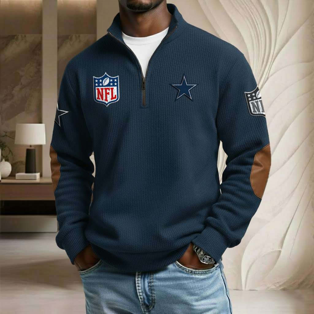 NFL x DAL Stand Collar Half-zip Sweatshirt HLP HLPHUONG