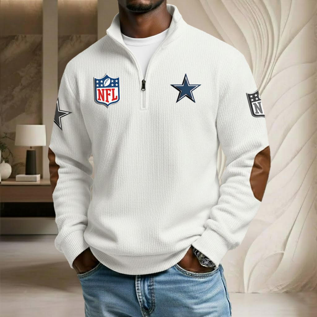 NFL x DAL Stand Collar Half-zip Sweatshirt HLP HLPHUONG