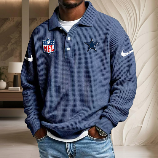 NFL x DAL Waffle Three Button Lapel Polo HLP HLPHUONG
