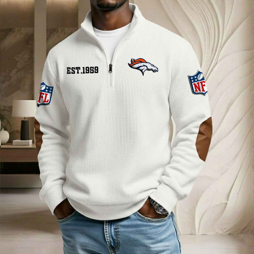 NFL x DEN EST Stand Collar Half-zip Sweatshirt HLP HLPHUONG