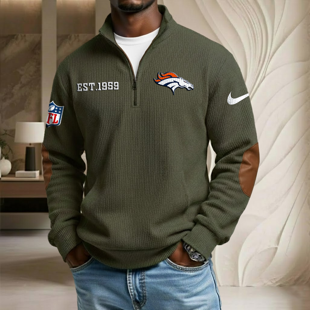 NFL x DEN EST Year Stand Collar Half-zip Sweatshirt HLP HLPHUONG