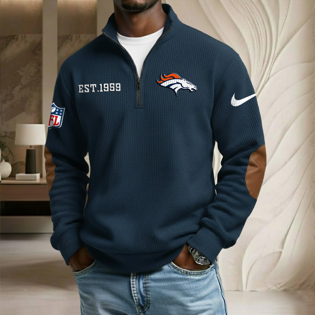 NFL x DEN EST Year Stand Collar Half-zip Sweatshirt HLP HLPHUONG