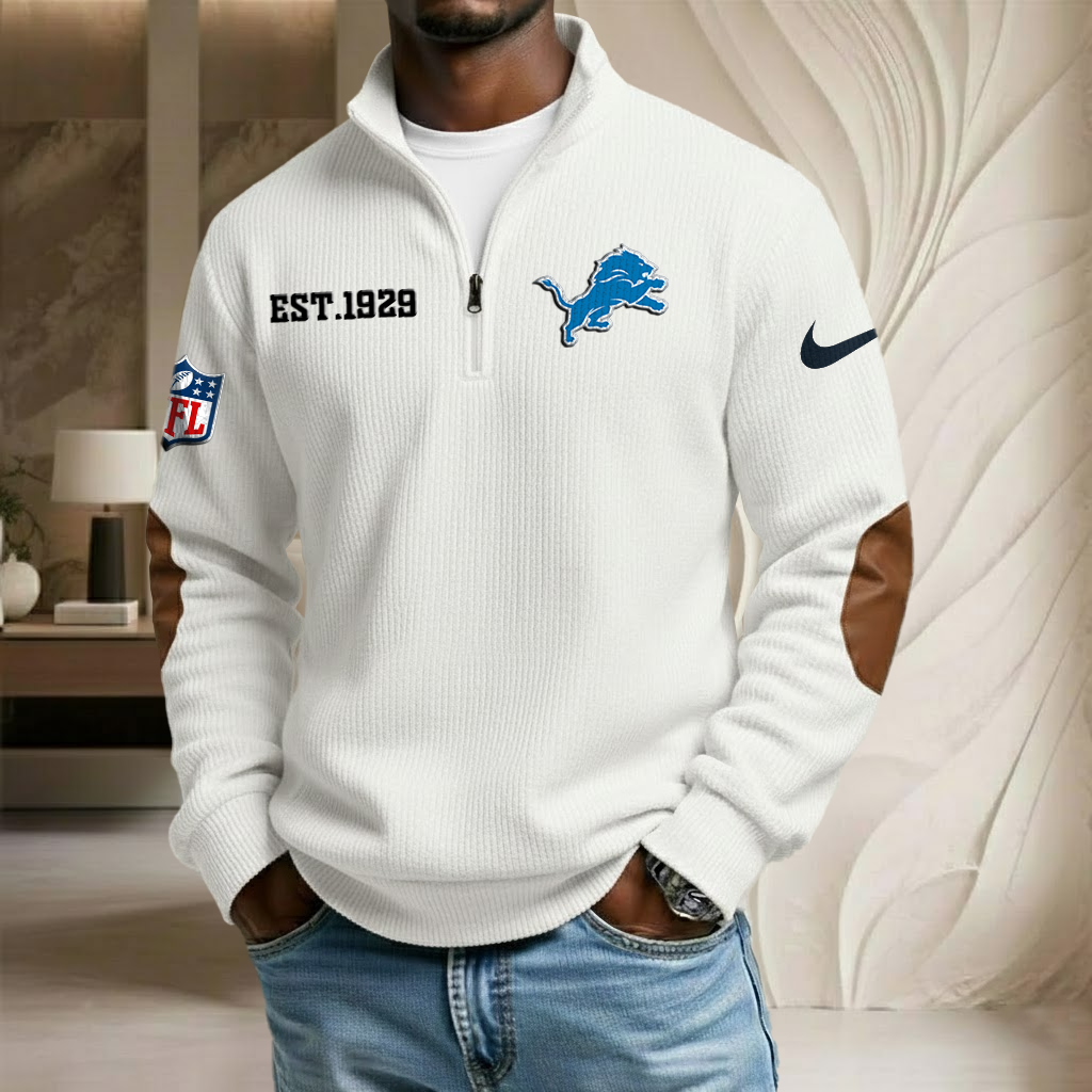 NFL x DET EST Year Stand Collar Half-zip Sweatshirt HLP HLPHUONG