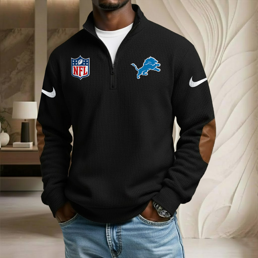 NFL x DET Sport Team Stand Collar Half-zip Sweatshirt HLP HLPHUONG