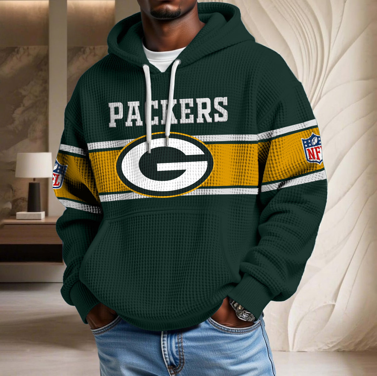 NFL x GB Waffle Hoodie HLP HLPHUONG