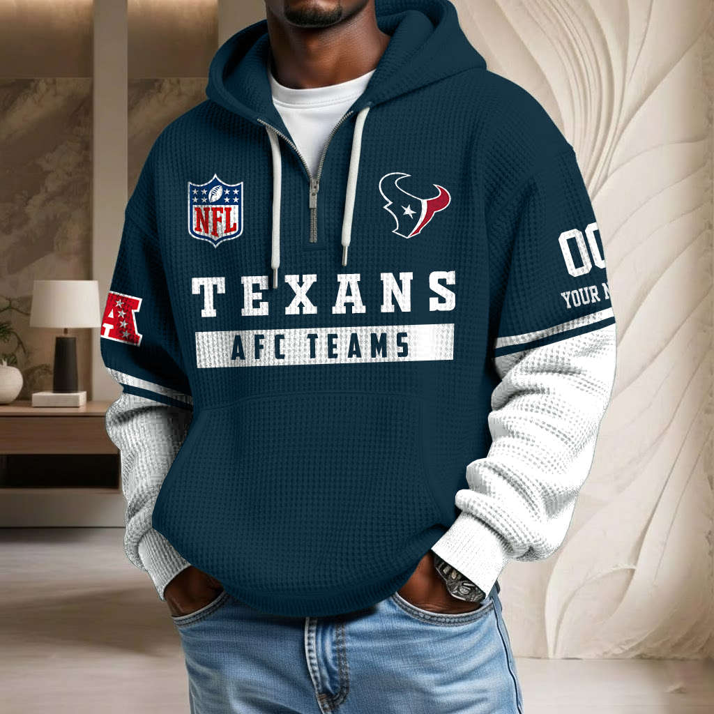 NFL x HOU Team Custom Waffle Half Zip Hoodie HLP HLPHUONG