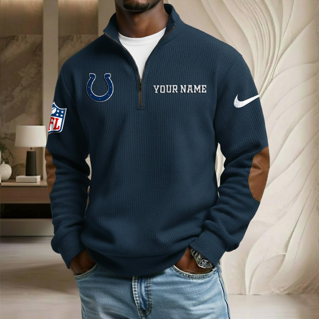 NFL x IND Custom Name Stand Collar Half-zip Sweatshirt HLP HLPHUONG