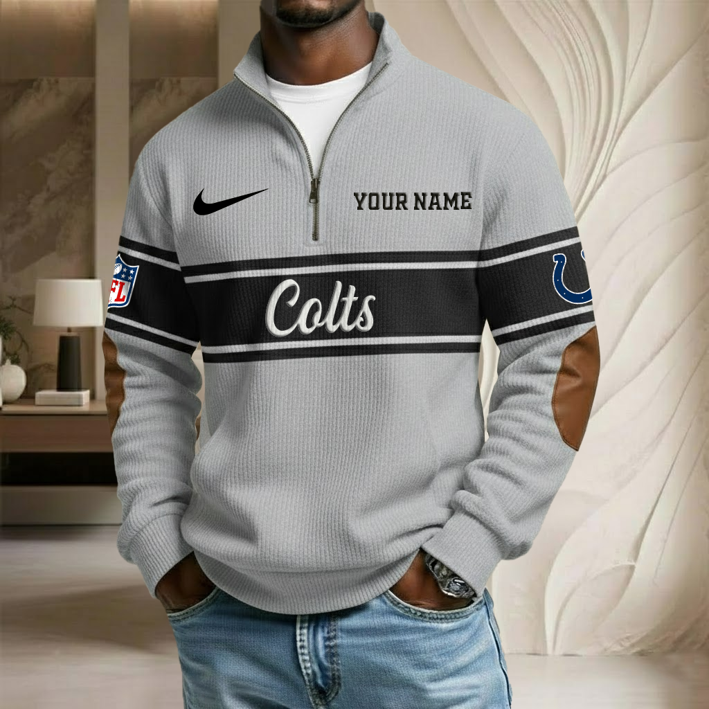 NFL x IND Custom Name Stand Collar Half-zip Sweatshirt HLP HLPHUONG