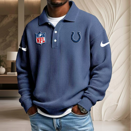 NFL x IND Waffle Three Button Lapel Polo HLP HLPHUONG