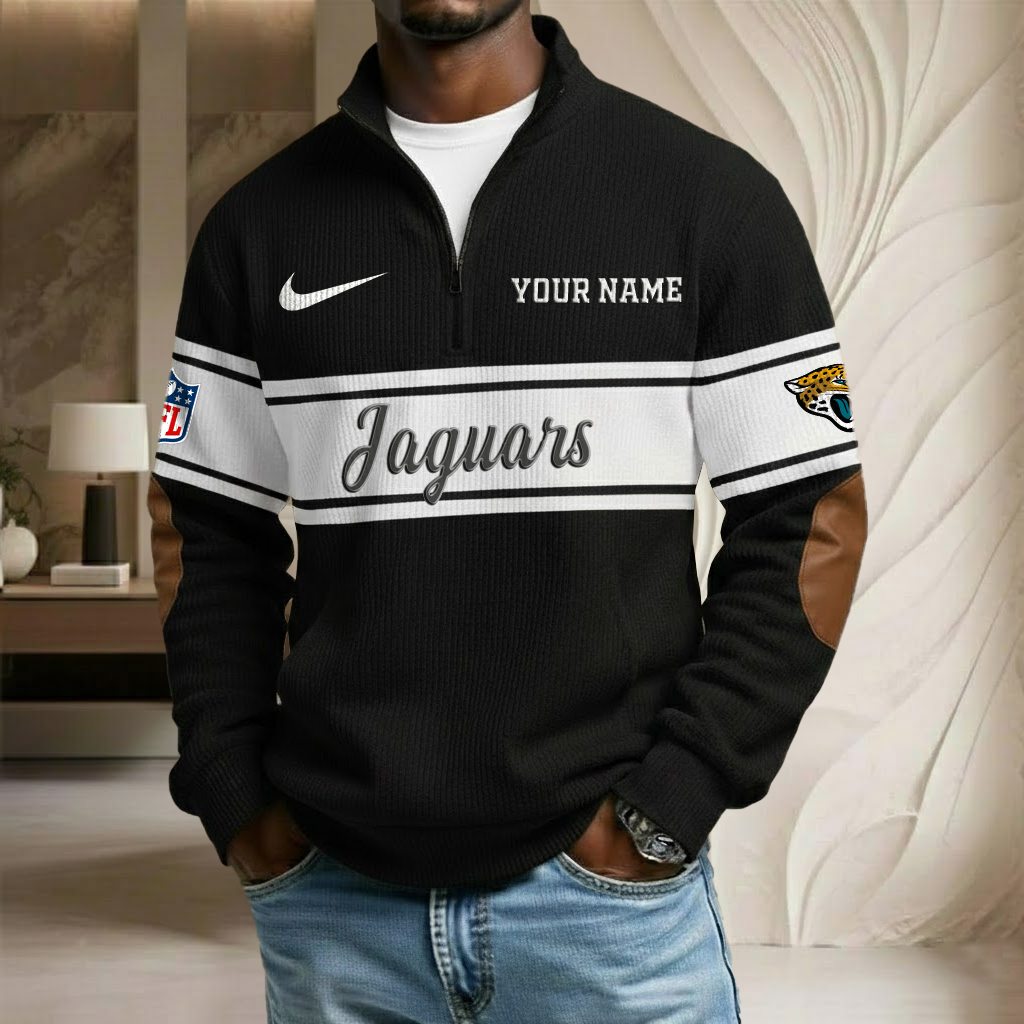 NFL x JAX Custom Name Stand Collar Half-zip Sweatshirt HLP HLPHUONG