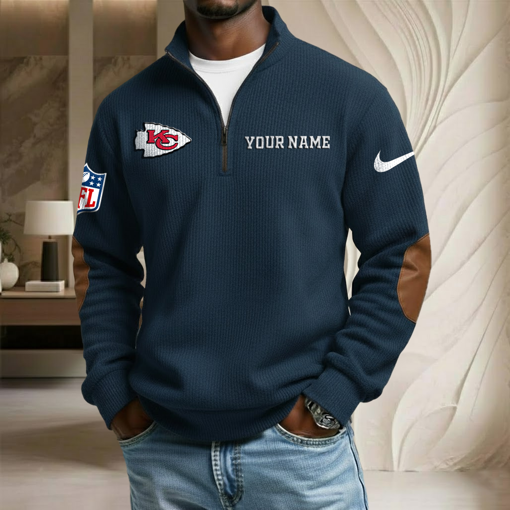 NFL x KC Custom Name Stand Collar Half-zip Sweatshirt HLP HLPHUONG
