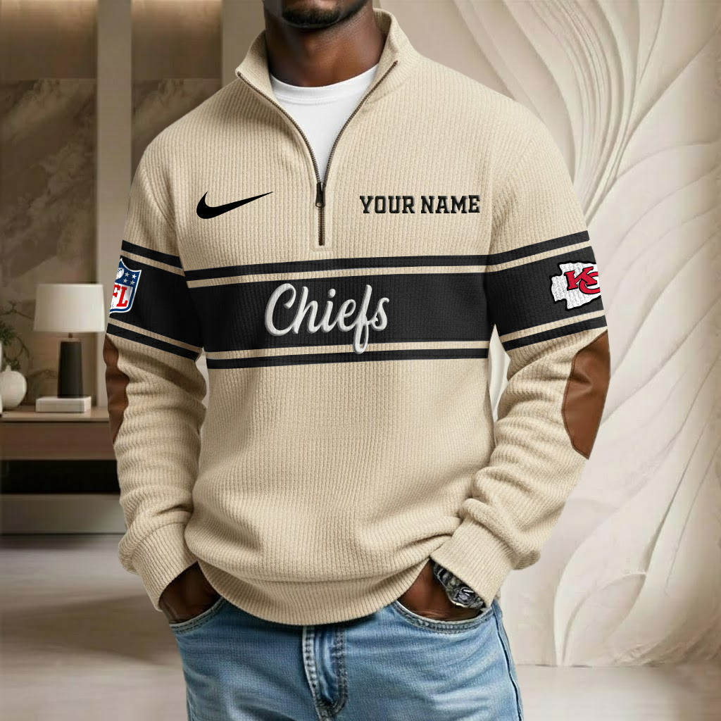 NFL x KC Custom Name Stand Collar Half-zip Sweatshirt HLP HLPHUONG