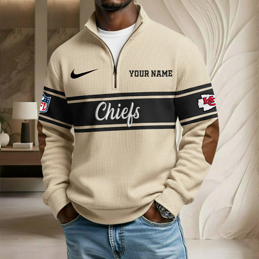 NFL x KC Custom Name Stand Collar Half-zip Sweatshirt HLP HLPHUONG