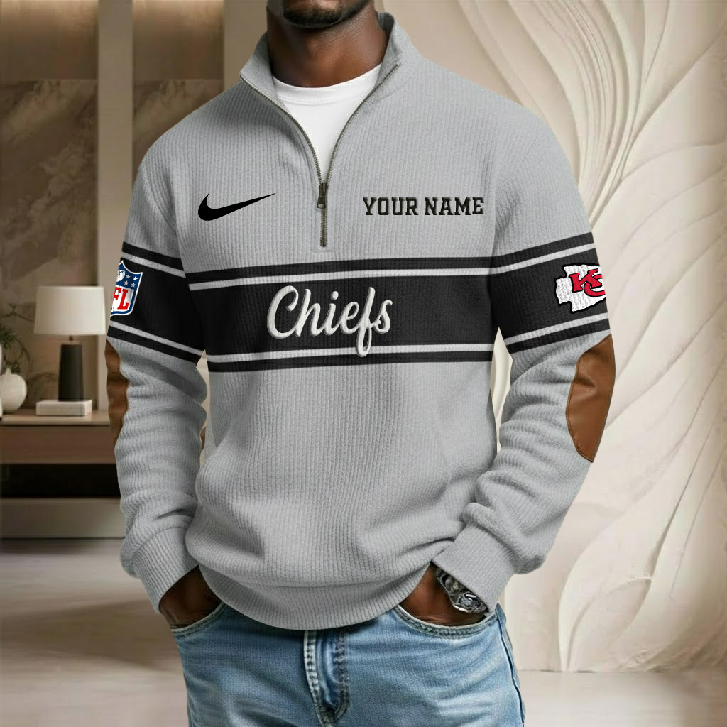 NFL x KC Custom Name Stand Collar Half-zip Sweatshirt HLP HLPHUONG
