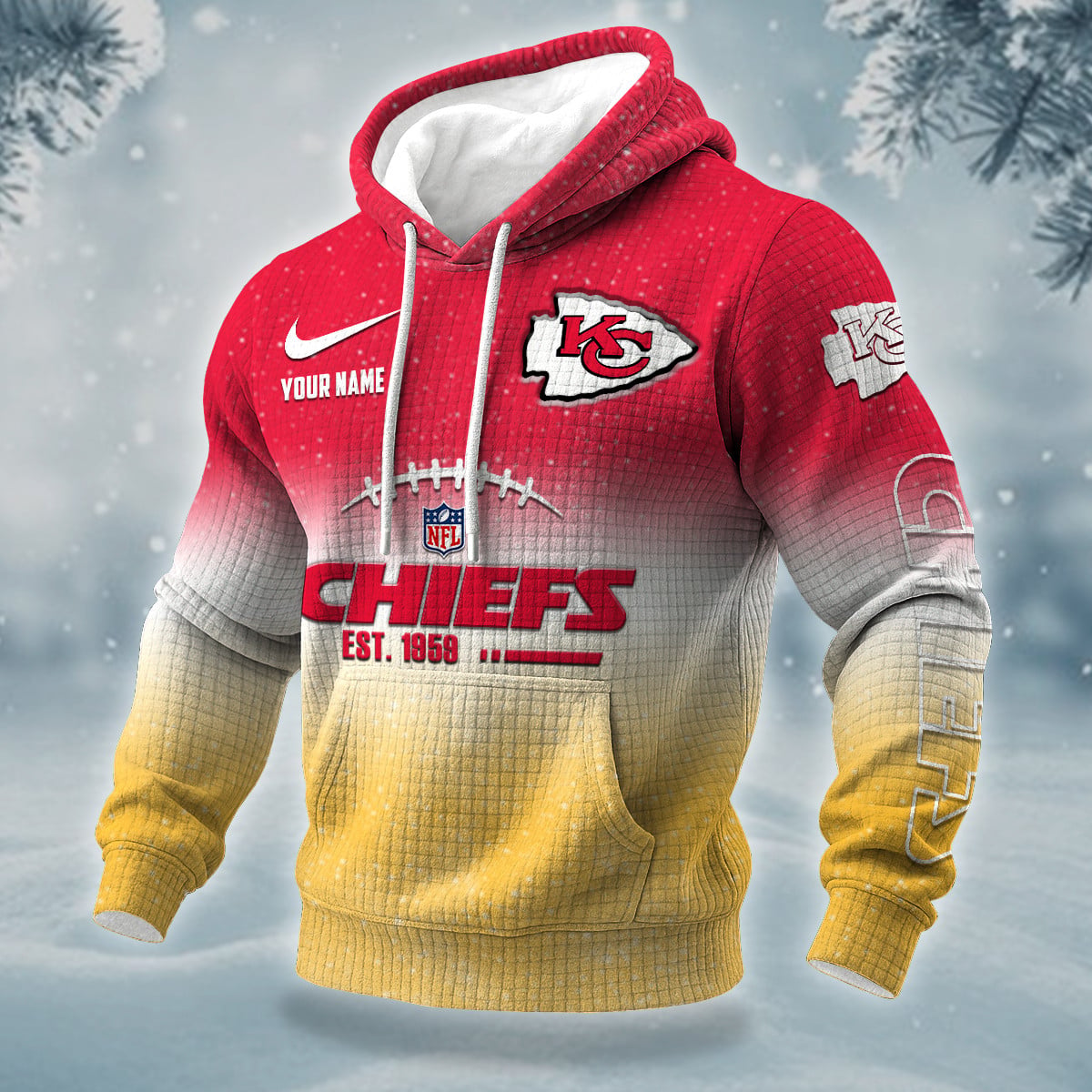 NFL x KC Personalized Name Waffle Hoodie HLP HLPHUONG