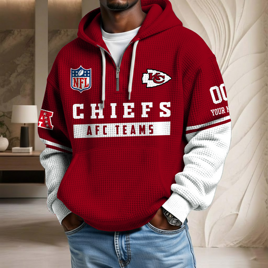 NFL x KC Team Custom Waffle Half Zip Hoodie HLP HLPHUONG