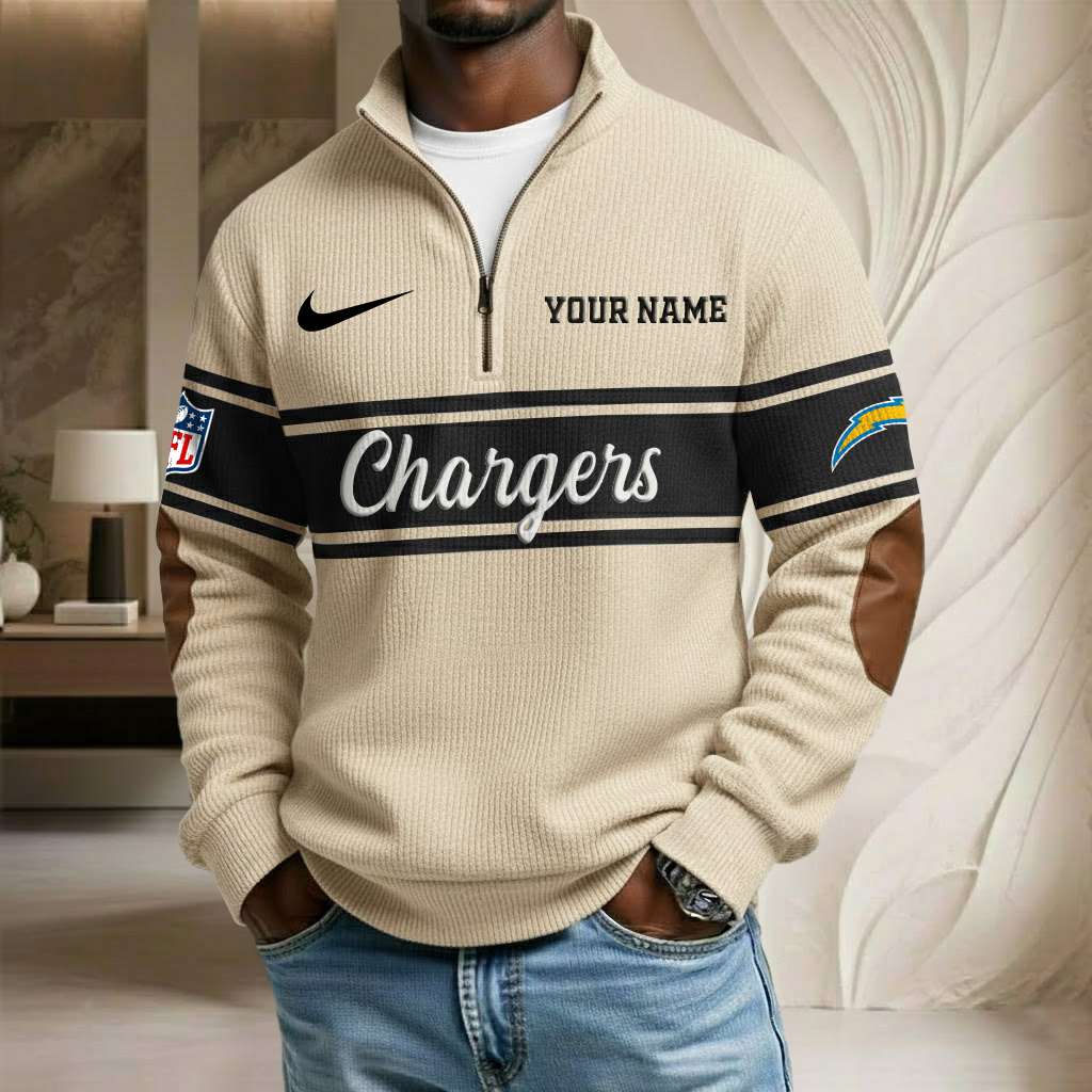 NFL x LAC Custom Name Stand Collar Half-zip Sweatshirt HLP HLPHUONG