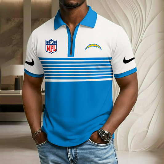 NFL x LAC Sport Zip Polo Golf Shirt HLP 250226 HLPHUONG