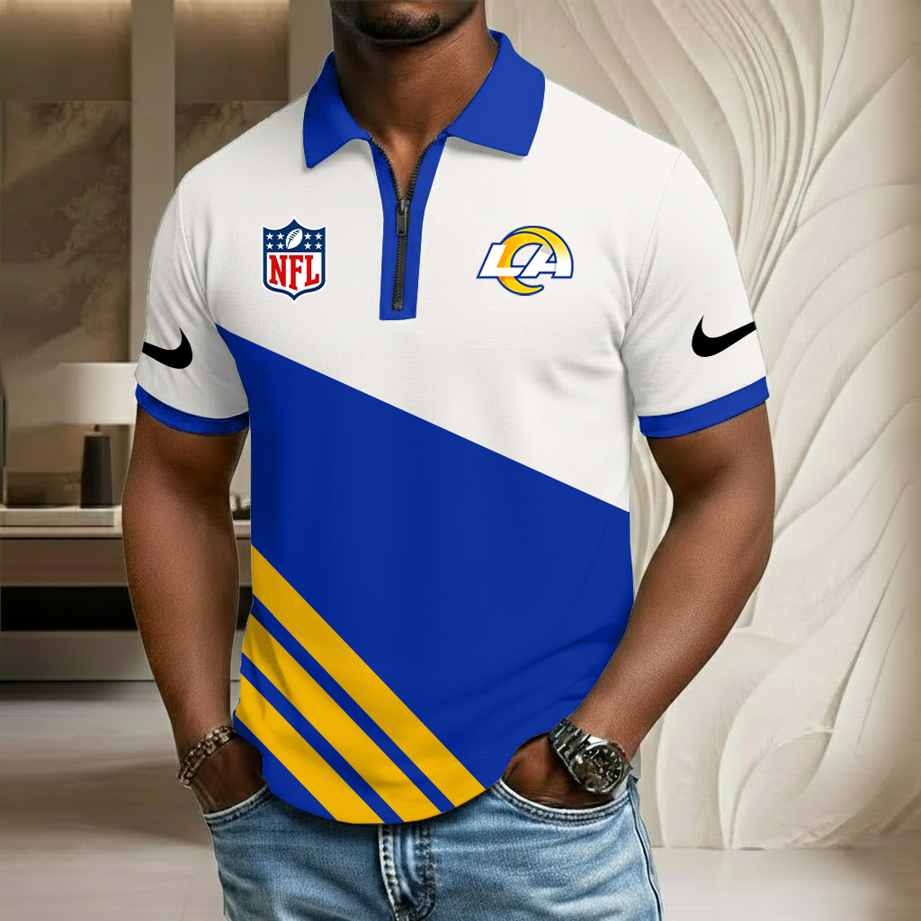 NFL x LAR Sport Zip Polo Golf Shirt HLP HLPHUONG
