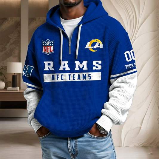 NFL x LAR Team Custom Waffle Half Zip Hoodie HLP HLPHUONG