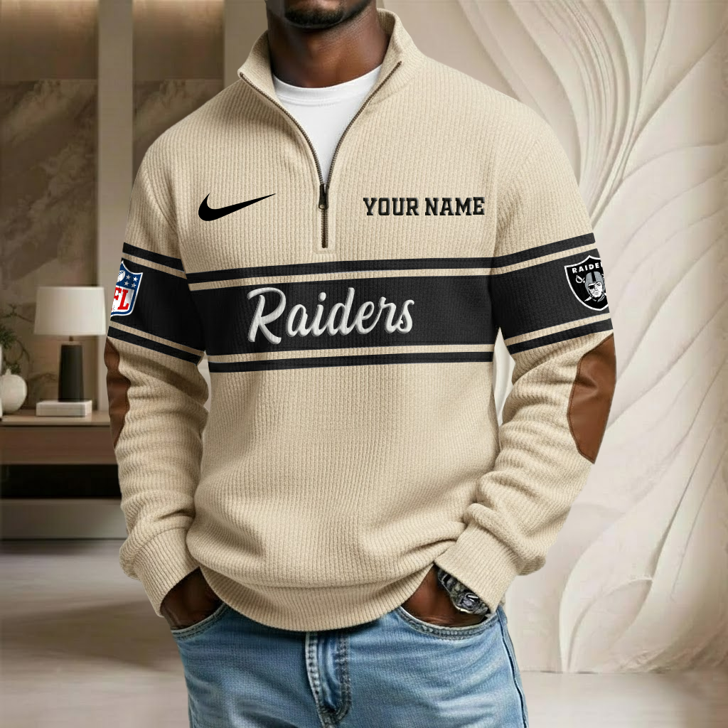 NFL x LV Custom Name Stand Collar Half-zip Sweatshirt HLP HLPHUONG