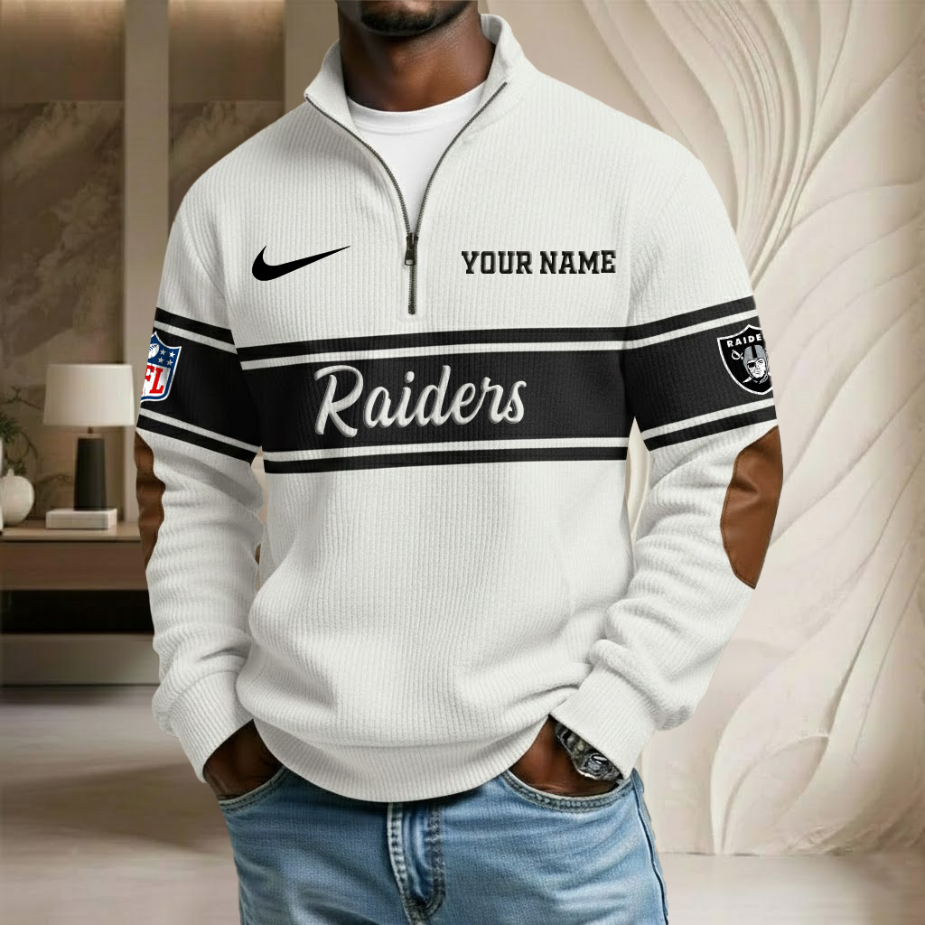 NFL x LV Custom Name Stand Collar Half-zip Sweatshirt HLP HLPHUONG
