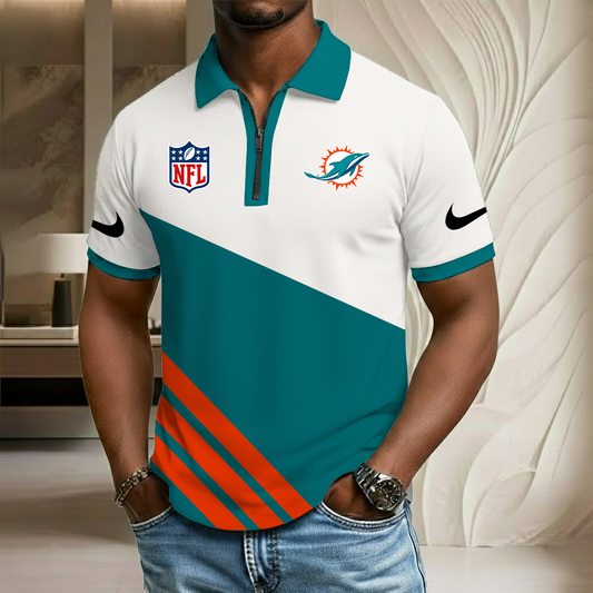 NFL x MIA Sport Zip Polo Golf Shirt HLP HLPHUONG