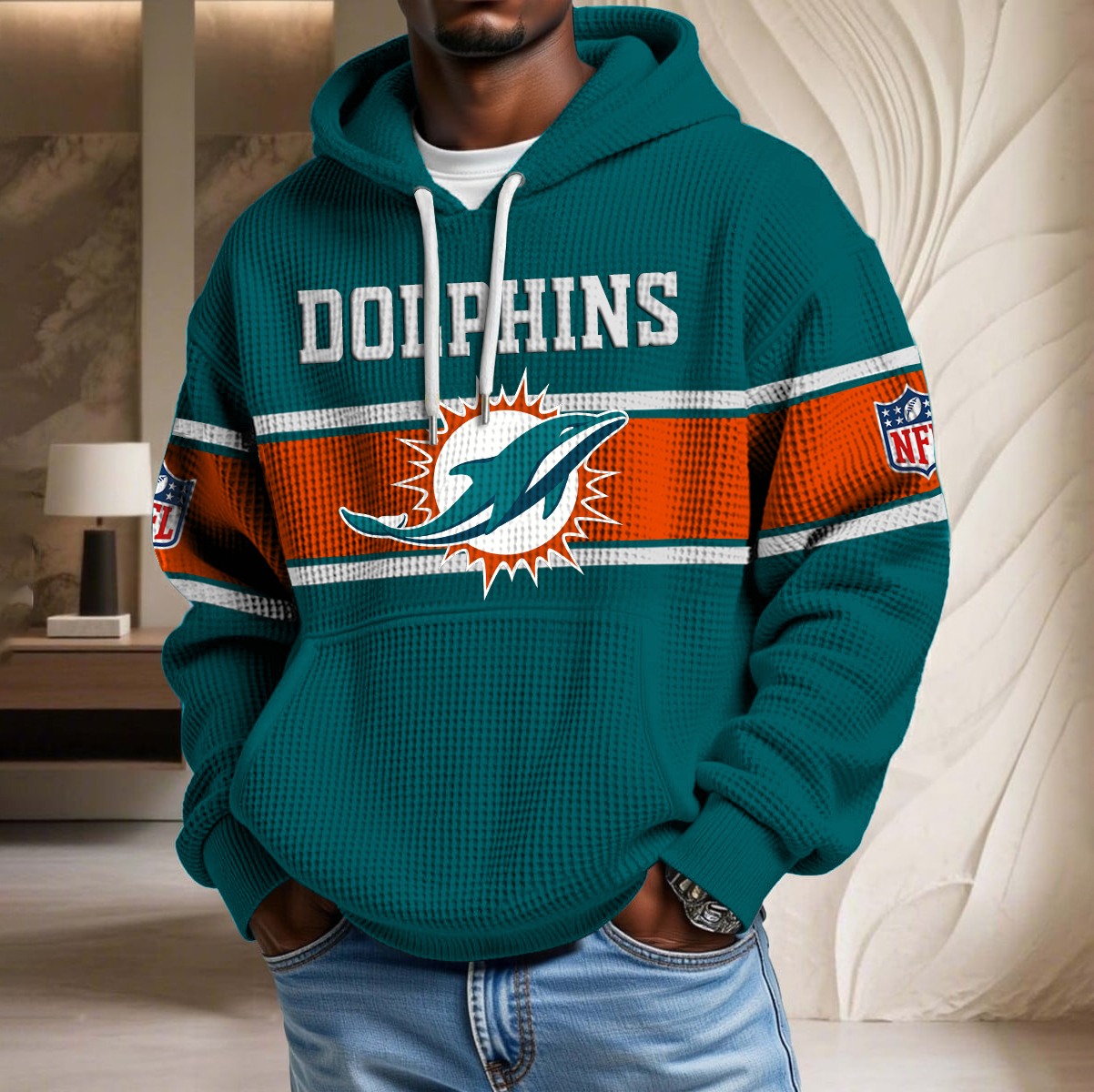 NFL x MIA Waffle Hoodie HLP HLPHUONG