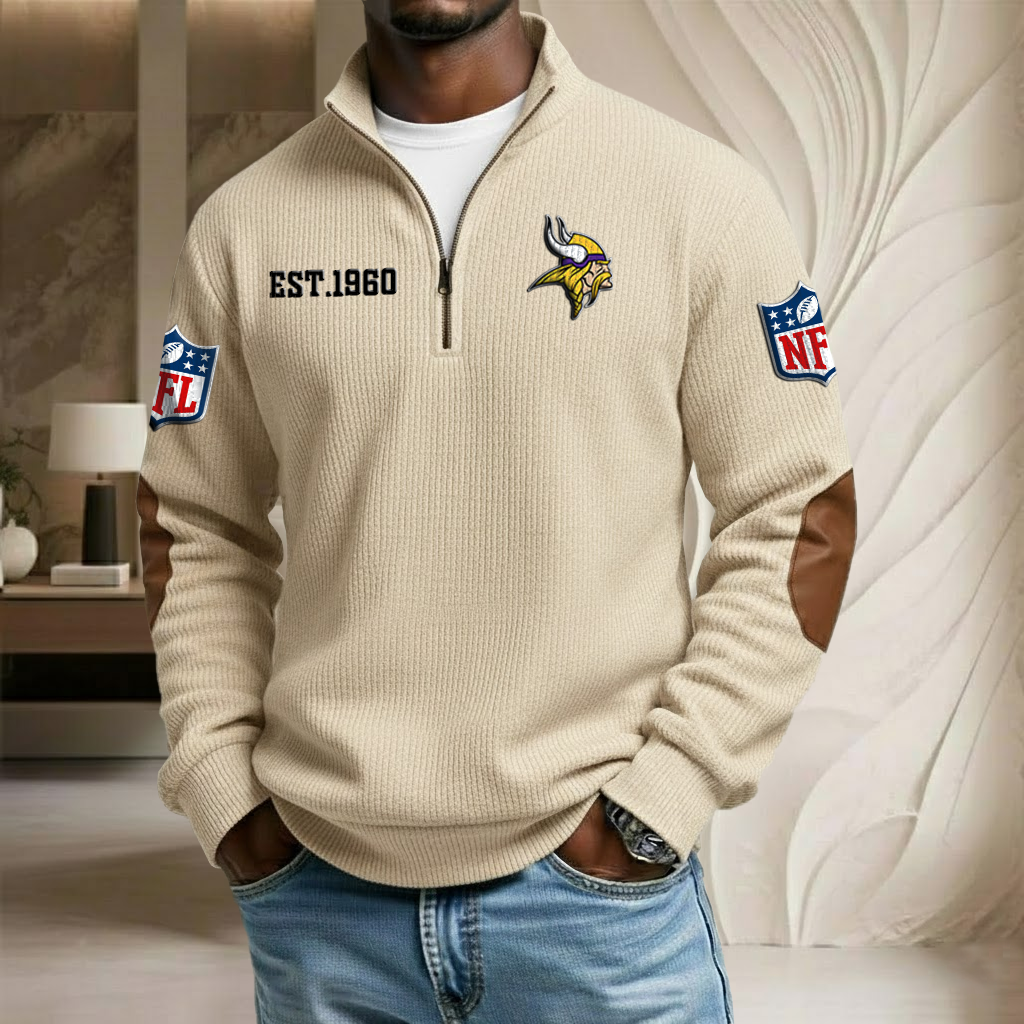 NFL x MIN EST Stand Collar Half-zip Sweatshirt HLP HLPHUONG