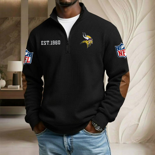 NFL x MIN EST Stand Collar Half-zip Sweatshirt HLP HLPHUONG