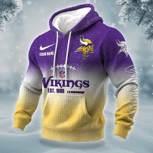 NFL x MIN Personalized Name Waffle Hoodie HLP HLPHUONG