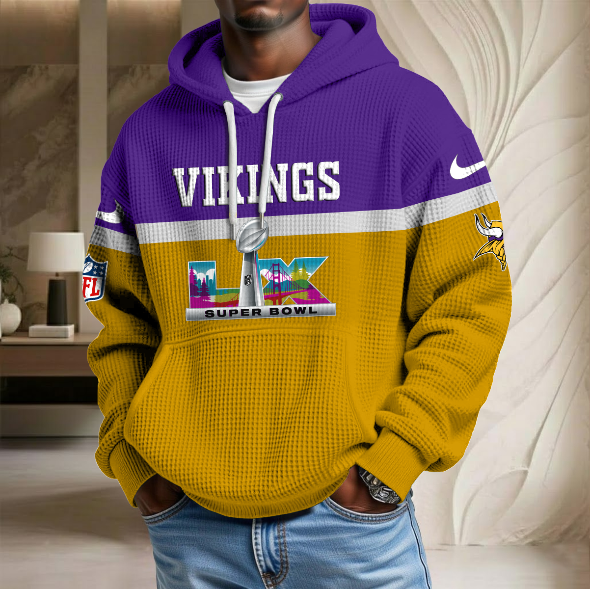NFL x MIN SB LX Waffle Hoodie HLP HLPHUONG